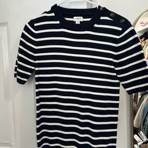 J. Crew Navy and White Striped Sweater